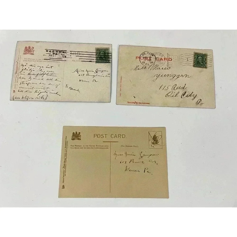 Antique Lot of 3 Postcards Unique Rare 1906 PA Color 1 Cent Stamped - Picture 5 of 7